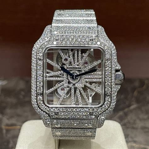 cartier skeleton for sale|cartier santos skeleton iced out.